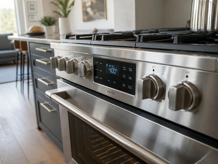 Gas range with air-fryer function